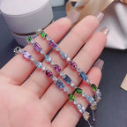 Multi Gemstone Amethyst Topaz Chain Bracelet | FME - B085