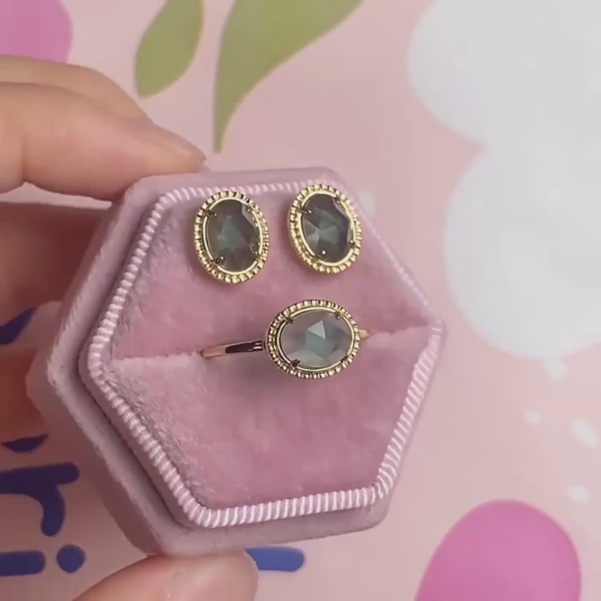 Green Amethyst Stud Earrings