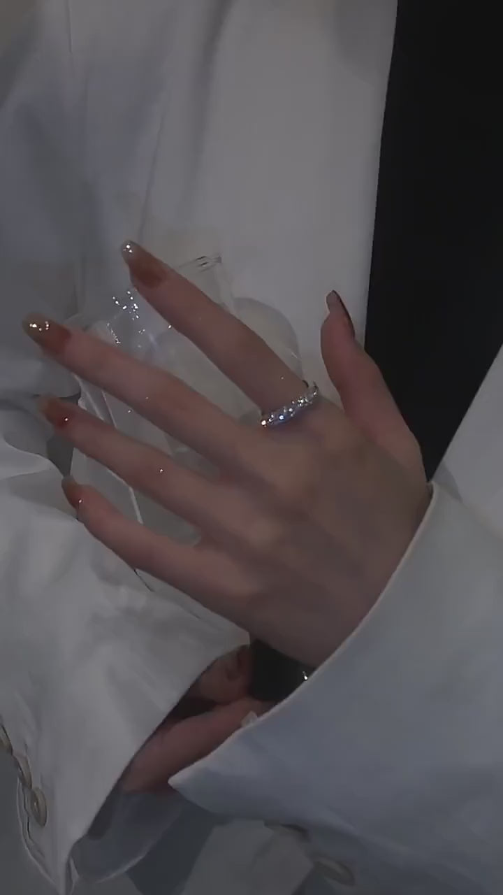 Art Deco Silver Eternity Square Ring