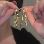 U Shaped Tassel Wheat Leaf Earrings