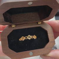 Gold Citrine Yellow Stone November Ring