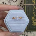 Romantic CZ Moonstone Gemini Birthstone Curve Ring