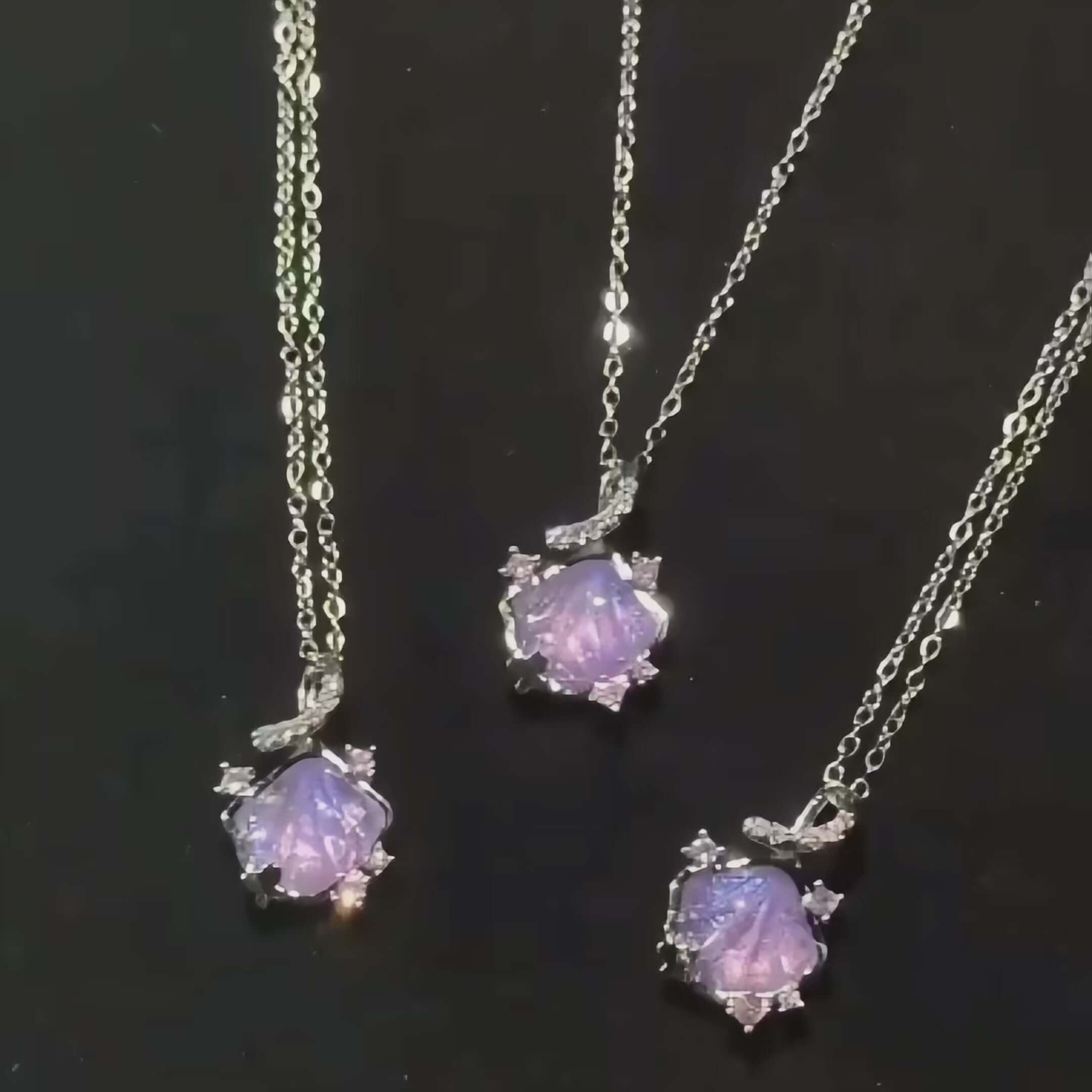 Gradient Purple Seashell Pendant Necklace