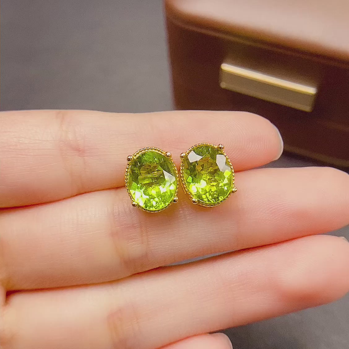 Peridot August Birthstone Stud