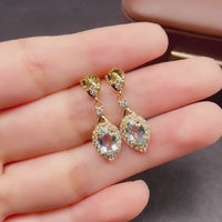 Teardrop Aquamarine March Earrings