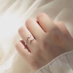 Sterling Silver Antler Deer Adjustable Ring