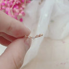 Gold Curved Eternity Stackable V Ring