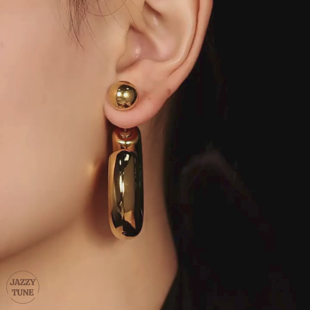 Two Way Chunky Fat Hoop Earrings | F1697