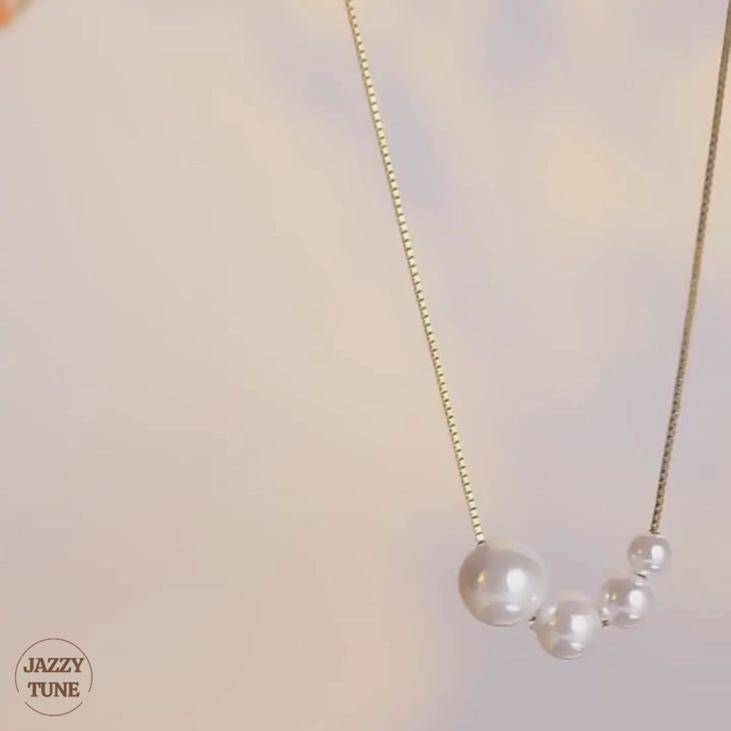 Dainty Irregular Pearl Bead Chain Necklace