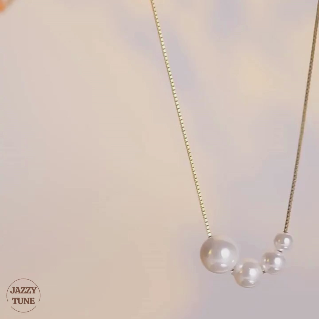 Dainty Irregular Pearl Bead Chain Necklace