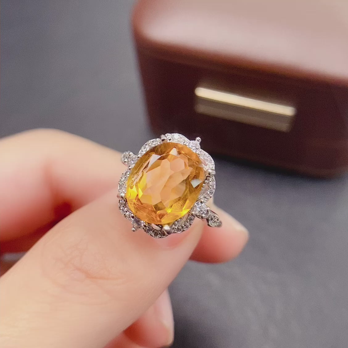 November Citrine Bezel Ring