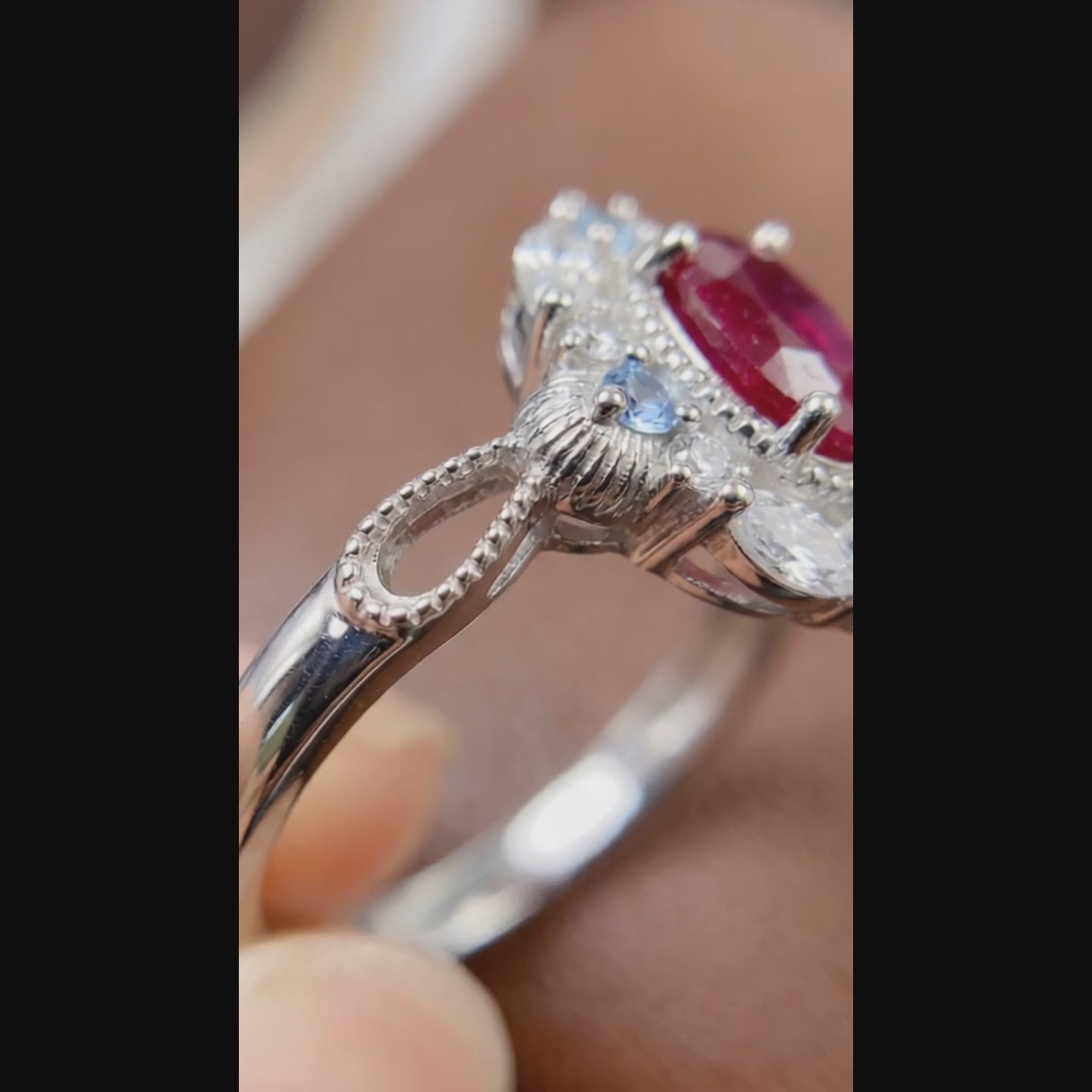 Vintage Filigree Red Ruby Ring