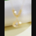 14K Gold Plated Ginkgo Leaf Chain Necklace | A8240